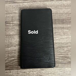 Louis Vuitton Black Epi Porte feiulle Brazza Long Wallet